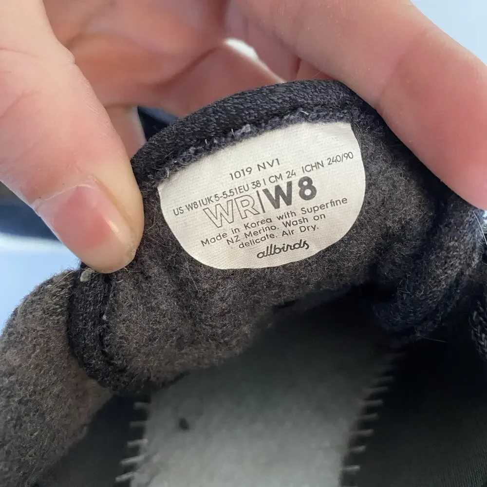 Allbirds Wool Runner WR Merino Running Shoes Womens Sz 8 Charcoal Sneakers‎